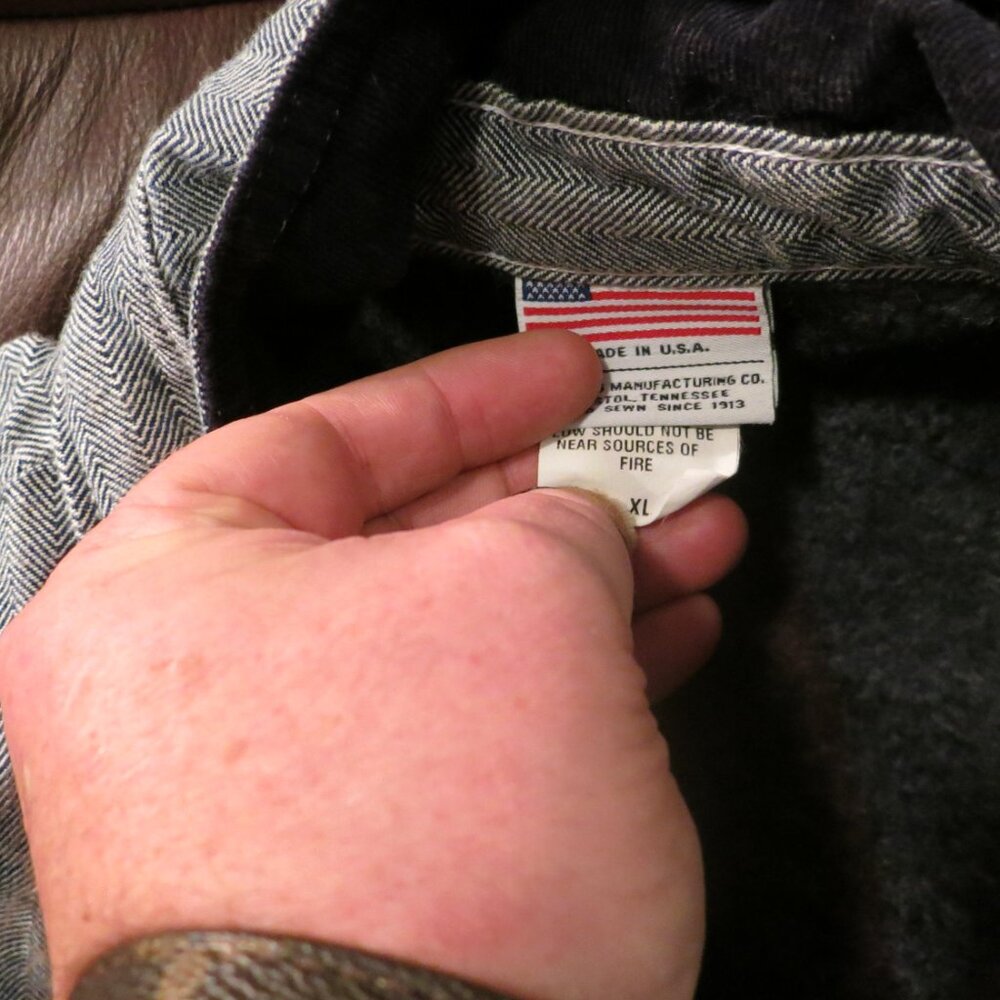 pointer brand blanket lined fisher stripe jacket mens xl - Picture 2 of 5